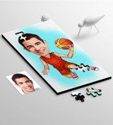 Resim Kişiye Özel Bay Basketbolcu Karikatür 104 Parça Ahşap Puzzle - 1 Diğer