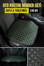 Resim Ecarteks Iveco Daily Deri Silinebilir Cepli Oto Kılıf-Minder Oturak Seti (3 parça) Yeşil 