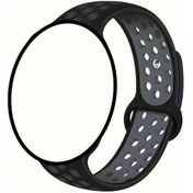 Resim Sunshine022 1 Adet 20mm Gri Silikon Nefes Alabilir Spor Saat Kayışı Huawei Xiaomi Samsung Uyumlu 