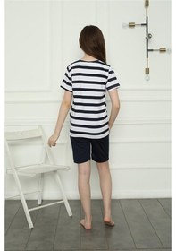 Resim Akbeniz Kız Çocuk Penye Şortlu Pijama Takım 20406 Lacivert 