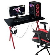 Resim Hey Modüler Mobilya Heygaming 120 CM Siyah Kırmızı Profesyonel Oyuncu Masası 