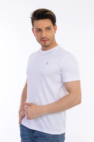 Resim Erkek Mikro Polyester Performans Yürüyüş Antrenman Sporcu T-Shirt Açık Gri S 