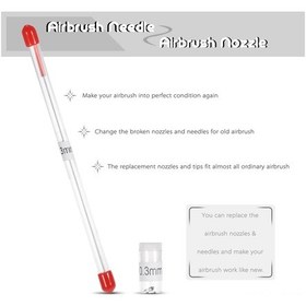 Resim Mufunye Model Sprey Fırçası Tamiri İçin Bakır Kaplama Nozzle Ve Paslanmaz Çelik İğne 0.3mm, T-130/t-470 Uyumlu 