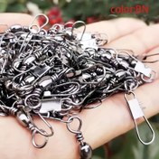 Resim 50 adet Balık Kanca Bağlantısı, Güvenlik Snap & Katı Halka ile Varil Swivel Bağlantısı, Tatlısu veya Tuzlu Su Balıkçılığı için Uygun 