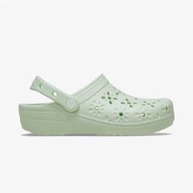 Resim Crocs Classic Floral Cut Out Clog Kadın Yeşil Terlik 210927 Yeşil 