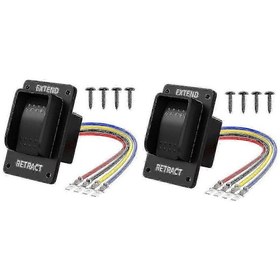 Resim Adet Ters Polarite Anahtarı 12v Dpdt Anlık 3 Pozisyonlu Salıncak Anahtarı Ip67 Su Geçirmez Deniz Açık F26 Siyah 