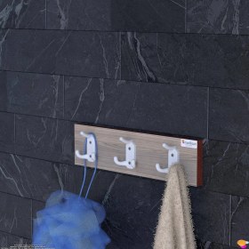 Resim Modilayn Arı 9 Kancalı Banyo Askısı 3' Lü Set 36,4x9, 6 cm Şık Tasarım Ekstra Düzen ve Yer Tasarrufu 