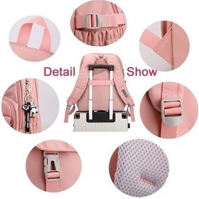 Resim Didadodo Su Geçirmez Kız Okul Çantası - 17l Laptop, 28l Kapasiteli Pembe Süper Rengarenk Sırt Çantası Çok Renkli 