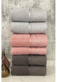 Resim Özdilek Ditsy El-yüz Havlusu 6 Adet-antrasit-pembe-gri Çok Renkli 