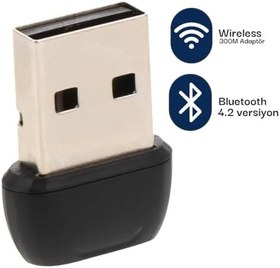 Resim AL-BL5.3 V5.3 Usb Mini Bluetooth Adaptör Dongle 20Mt Kablosuz Adaptör (ÇOKLU CİHAZ DESTEĞİ SAĞLAR) Win7/8/10/11 Tak Çalıştır (PC İçindir) (300M+Bluetooth) 
