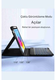 Resim Galaxy Tab A9 Plus Uyumlu X210/x215/x216/x218 Klavyeli Tablet Kılıfı Klavye + Stand 
