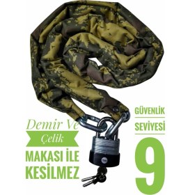 Resim Seviye 9 10 mm 3 Metre Kesilmez Motorsiklet Zincir Kilit Motor Kilidi Motorsiklet Kilidi 