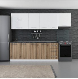 Resim Minar 275 Cm Mutfak Dolabı Beyaz Dore 275-D4 Beyaz 