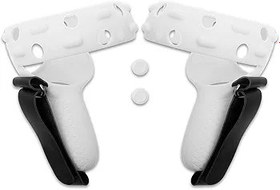 Resim HUAYUWA Yumuşak Silikon VR Dokunmatik Kontrolör Kavrama Kapağı Seti Oculus Quest 2 için Uygun, 2 Bilek Kayışı ile 2 Kavrama Kapağı içerir +1 Burun Pad+1 Lens Toz Kılıfı (Beyaz) 