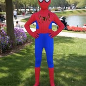 Resim Orijinal Marvel 2 Parça Örümcek Adam Süper Kahraman Kostümü + Maske Seti - Peter Parker Spidey Halloween Kıyafeti, Çocuklar için 3D Esnek Parti Doğum Günü Kıyafeti 