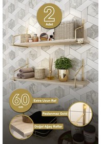 Resim Bino Banyo Rafı Gold Paslanmaz Banyo Düzenleyici 