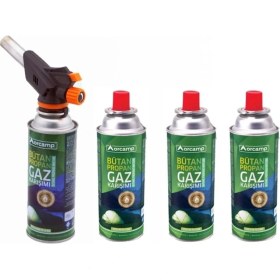 Resim Orcamp CX-500 Çakmaklı Kartuş Pürmüz ve 4 Adet 227 gr Kartuş Pürmüz Set 