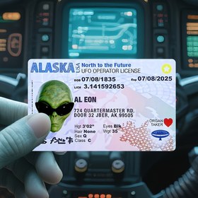 Resim 1/3 adet Yenilikçi UFO Operatörü Lisans Prop Kartı - Sıkı PVC ile Eğlenceli Uzaylı Kostüm Aksesuarı | Uzay Temalı Partiler, Cosplay ve Şaka Hediyeleri için Mükemmel, garip şeyler 