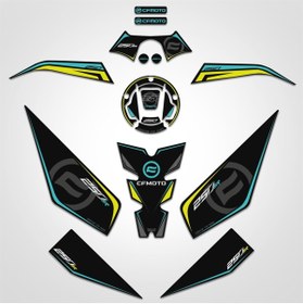 Resim Redline Grafik Cf Moto 250sr Full Tank Pad Set Mavi Neon Sarı 250 Sr 