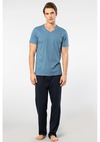 Resim Cacharel Erkek 2192/indigo Kısa Kollu Modal Pijama Takımı 001 