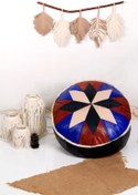 Resim Ottoman Pouffe İskandinav El Yapımı Hakiki Kuzu Derisi Bohem Bahçe Balkon Bungalov Puf Minder 60x30cm(DOLGUSUZ) 