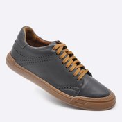 Resim Fosco Hakiki Deri Sneakers Erkek Ayakkabı Gri 9867 