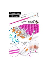 Resim Resim Fırçası 9 Numara 5 Adet Yuvarlak Uçlu Sentetik Resim Fırça Ekonomik Suluboya Akrilik Boya Guaj Boya Yağlı Boya 