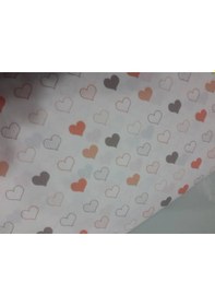 Resim Akfil Poplin Nevresimlik Kumaş Çok Amaçlı En 240 Kalp Desenli (461574175) 