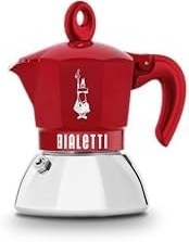 Resim Bialetti - Moka Exclusive İndüksiyon: 2 Cups Ocak Üstü Espresso Pişirici - 100ml - Kırmızı Renk - Alt Hazne: Dış Paslanmaz Çelik İç Alüminyum - İndüksiyon Ocak Türleri İçin Uygundur 