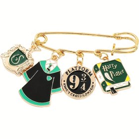 Resim 1 adet Harry Potter Hogwarts Broşları Hermione, Slytherin ve Gryffindor tasarımlarını içerir; Sevimli Büyülü Kolej Bilezikleri ve Emaye Pinler Fanlar İçin Mükemmel, Hediye Olarak Mükemmel. 