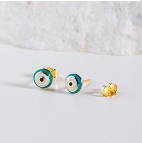 Resim 14 Ayar Nazar Boncuğu Altın Küpe 1,20 Gr-6301 