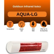 Resim Aqua 2000 Watt GSA20LG Düşük Işıklı Kumandasız Suya Dayanıklı Elektrikli Infrared Isıtıcı-Beyaz 