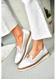 Resim Fox Shoes P555500103 Beyaz Hakiki Deri Kadın Ayakkabı 001 