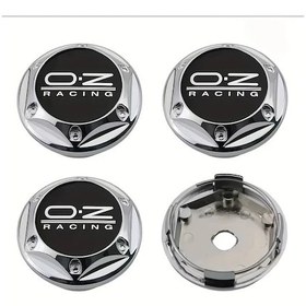Resim Xuweiwei 4 Adet Oz Racing 68mm Abs Jant Kapakları Siyah Spor Logo Tasarım Çoğu Araca Uyumlu 