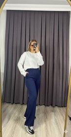 Resim Premium Kalite Oysho Modal Kumaş Likralı Esnek Boru Paça - Lacivert / M 