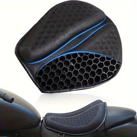 Resim Motosiklet Koltuk Yastığı, Balpeteği Şok Emici Nefes Alabilen Koltuk Kılıfı ile Motosiklet Jel Koltuk Yastığı 