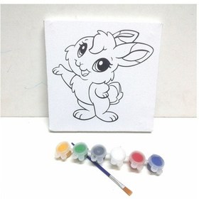 Resim Hayal Sepeti Tavşancık Resimli Tuval 20 X 20 6'lı Boya, Fırça Boya 