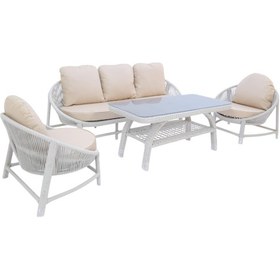 Resim Marise Üçlü Rattan Bahçe Oturma Grubu 3+1+1+sehpalı Bahçe Takımı 