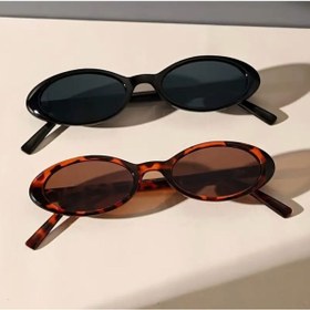 Resim redame 2li Camlı Oval Retro Güneş Gözlükleri y2k pinterest baddie Unisex 