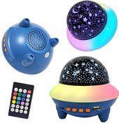 Resim Polygold Ay-Yıldız Işıklı Atmosfer Gece Lambası Bluetooth Hoparlör Disko Topu Parti Ses Topu Led Lamba 