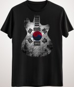 Resim GreenMint Unisex Siyah Gitar Guitar Flag Korea 