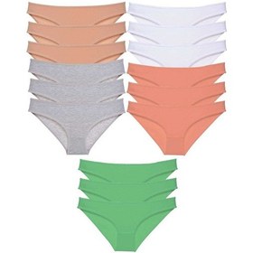Resim 15 adet Süper Eko Set Likralı Kadın Slip Külot Ten Gri Beyaz Pudr Çok Renkli 