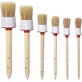 Resim Neevoyu 6'lı Doğal Yaban Domuzu Tüyü Detay Fırça Seti - Tekerlek, Motor, İç/dis, Havalandırma Kanalları Temizliği 