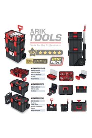 Resim ARIKTOOLS Modular Solution 3'lü Set PROFOSYONEL Modüler Çözüm 3 Parçalı Tekerlekli Alet Kutusu Seti 