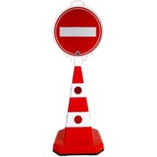 Resim İleri Trafik Girişi Olmayan Yol Levhalı Tek Taraf Baskı Ultra Kedi Gözlü Trafik Koni Seti Trafik Dubası 