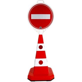 Resim İleri Trafik Girişi Olmayan Yol Levhalı Tek Taraf Baskı Ultra Kedi Gözlü Trafik Koni Seti Trafik Dubası 