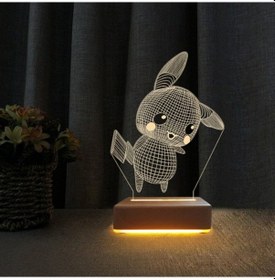 Resim 3D Dekoratif Masa Lambası Çocuk Odası Pikachu Gece Lambası 