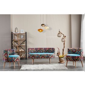 Resim Azra Mobilya Sydney Çay Seti Koltuk Takımı - Cafe, Ofis, Balkon, Kafe, Bahçe, Ofis, Salon Mobilyası Çok Renkli 
