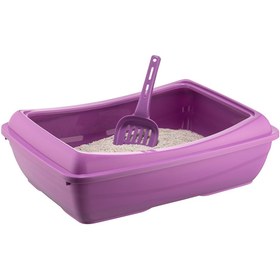 Resim indispensablely Eğimli Açık Kedi Tuvalet Kum Kabı 12*37*50 Cm Karışık Renklerde 