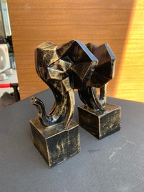 Resim Elephant Bookends Set, Unique Geometric Bookends, Cubic Bookends, Elephant Bookends, Polyester Bookends, Modern Elephant Bookends - Object-8 